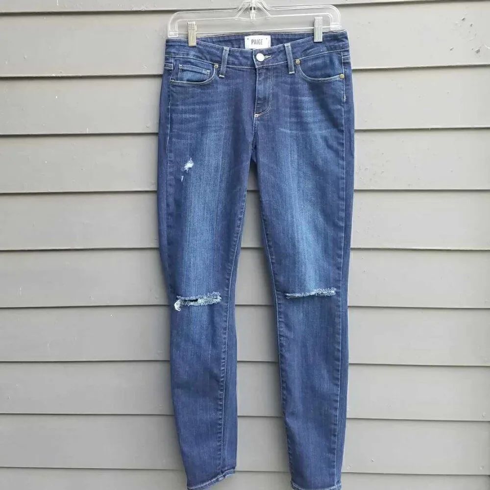 Paige Distressed Verdugo Ultra Skinny Jeans Size 28